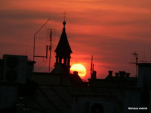Soleil couchant sur Cracovie
